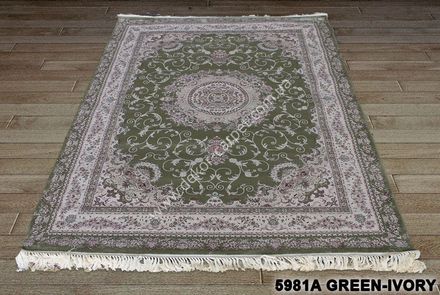 Carpet Erguvan 5981a-green-ivory
