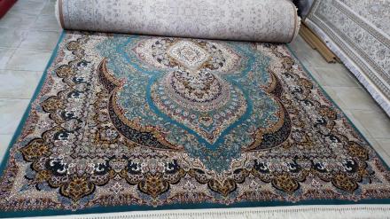 Carpet Tabriz 35 turquoise blue