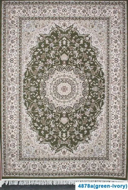 Esfahan 4878a green-ivory