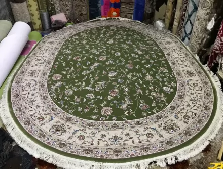 Esfahan 4904 green-ivory