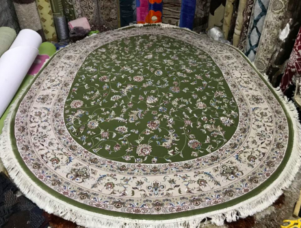 Esfahan 4904 green-ivory