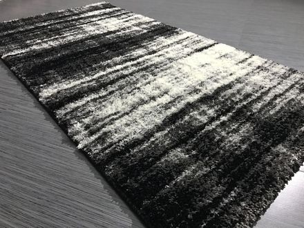 Carpet Shaggy Fiber 1295a black grey
